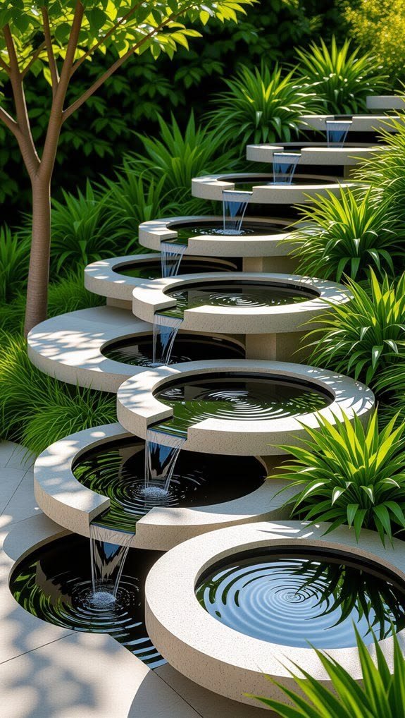 Bassins d’eau en cascade par My Universe Design