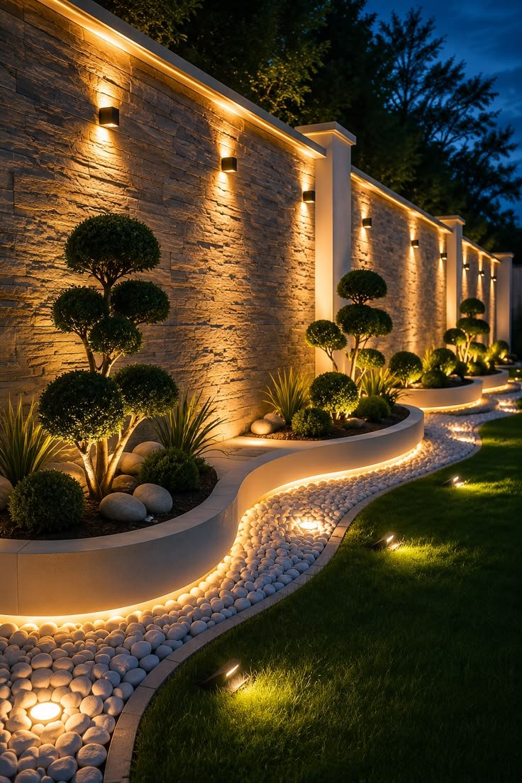 Aménagement paysager lumineux par My Universe Design