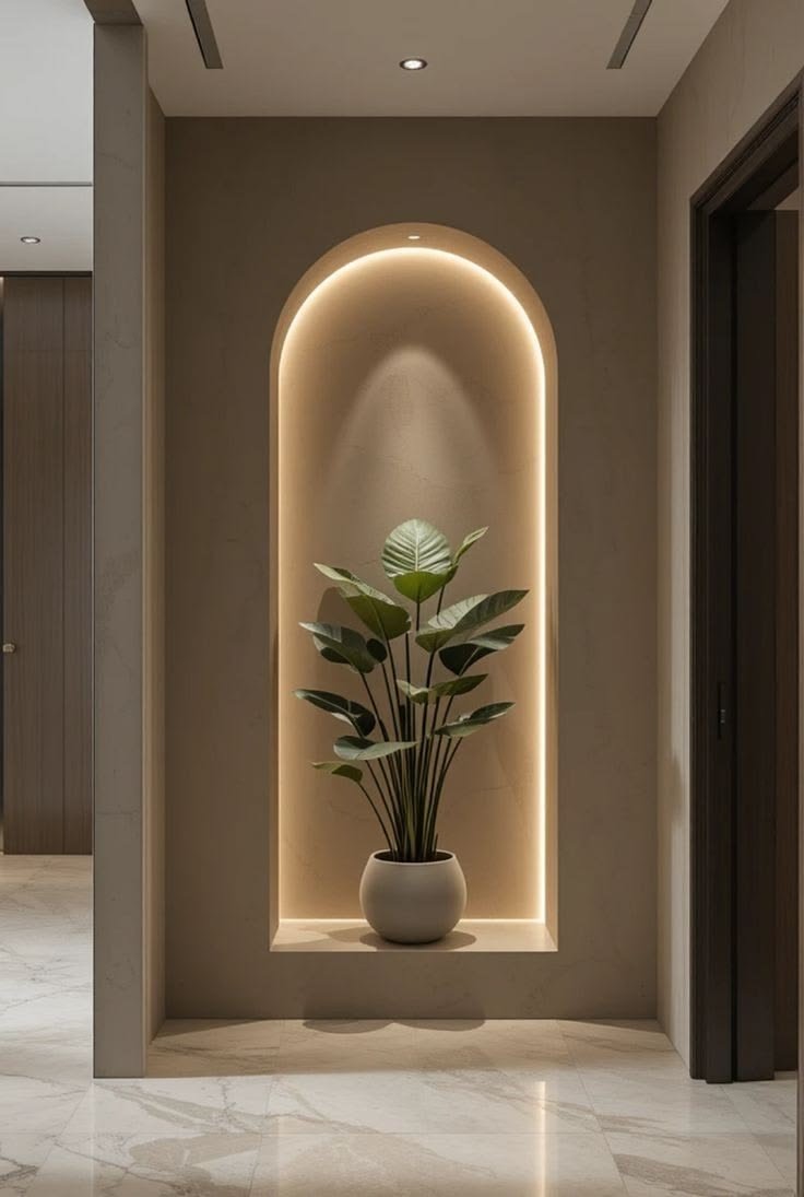Niche végétale éclairée par My Universe Design