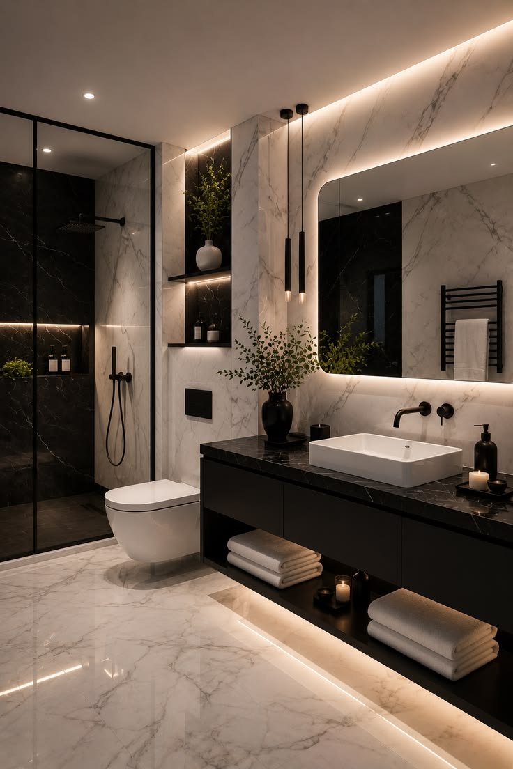 Salle de bain en marbre par My Universe Design