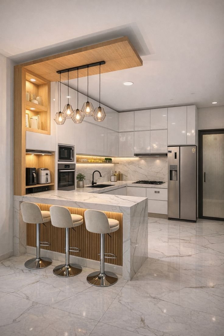 Cuisine moderne en marbre par My Universe Design